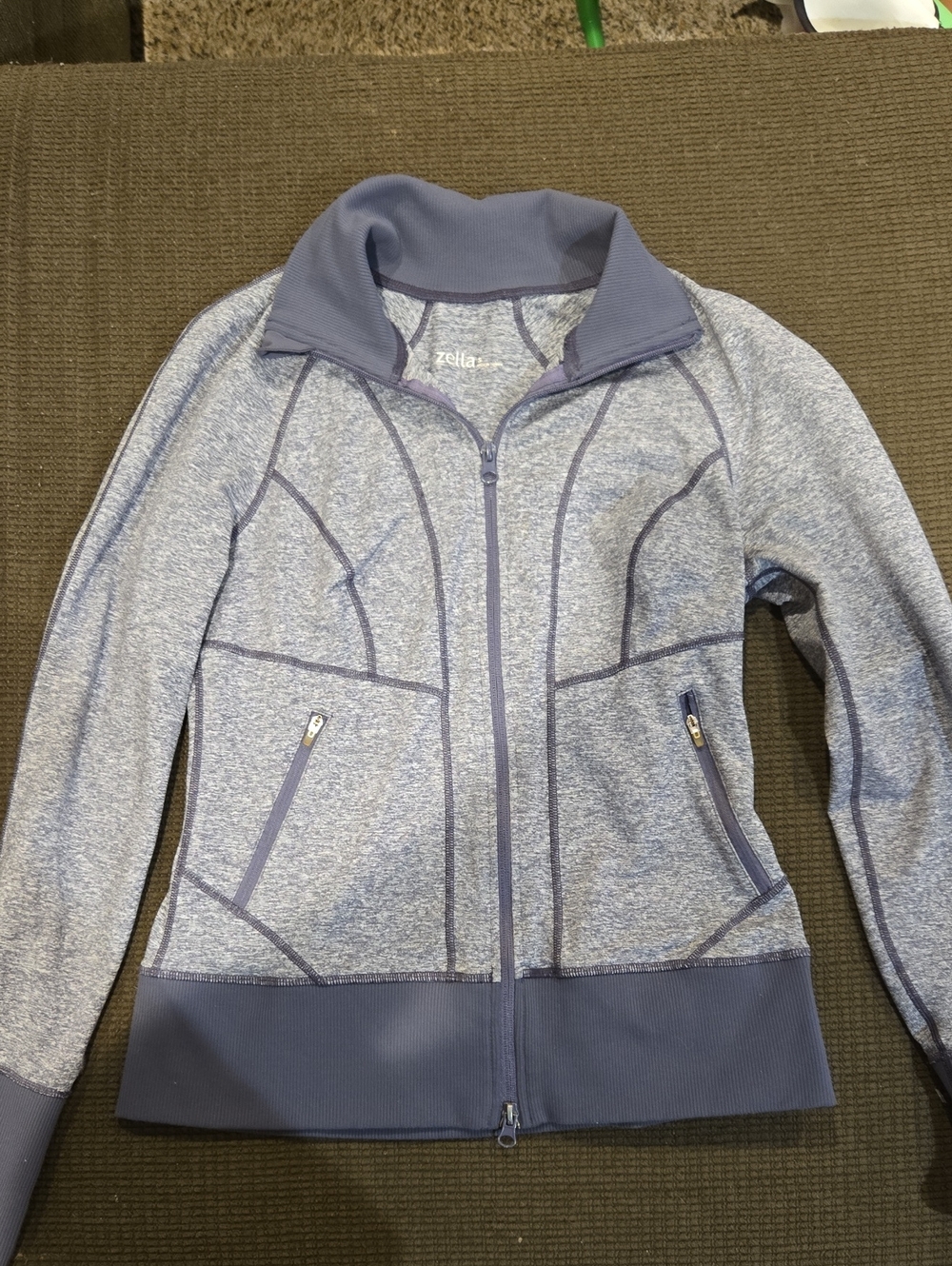 Zella Women's Light Blue Heather Zip-Up Jacket